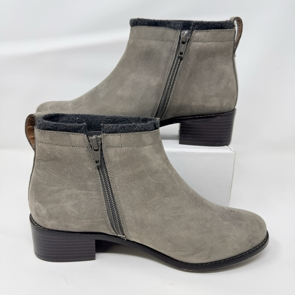 Vionic Joslyn Womens Ankle‎ Zip Boots 7.5W Weather Resistant Leather Wool Accent